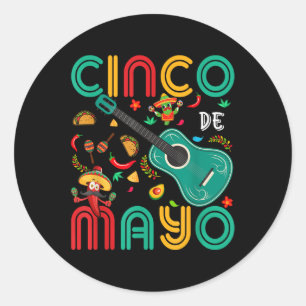Cinco de Mayo Mexican Fiesta 5 De Mayo für Frauen Runder Aufkleber
