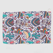 Cinco De Mayo Mexican Fiesta Nahtloses Muster Golfhandtuch (Horizontal)