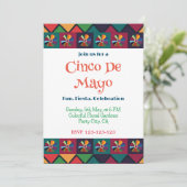 Cinco De Mayo Mexican Fiesta Party Einladung (Stehend Vorderseite)