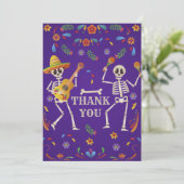 Cinco de Mayo Mexican Fiesta Skull Vielen Dank Einladung (Stehend Vorderseite)