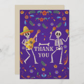 Cinco de Mayo Mexican Fiesta Skull Vielen Dank Einladung (Vorne/Hinten)
