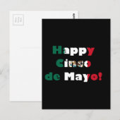 Cinco de Mayo Mexican Flag Design Postkarte (Vorne/Hinten)