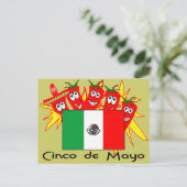 Cinco de Mayo MEXICAN FLAG Postkarte (Stehend Vorderseite)