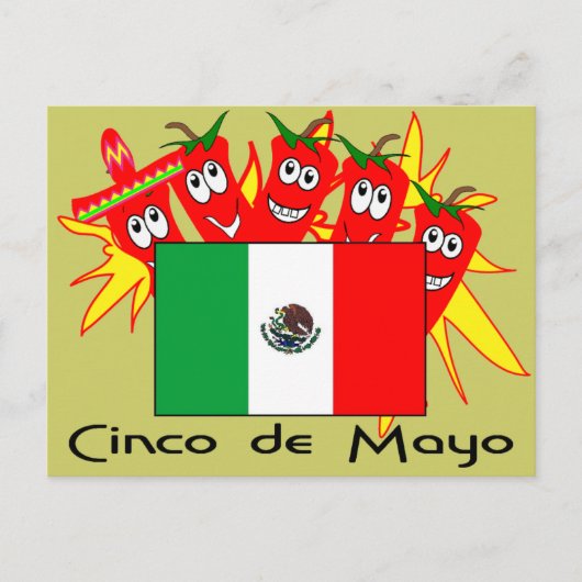 Cinco de Mayo MEXICAN FLAG Postkarte (Vorderseite)