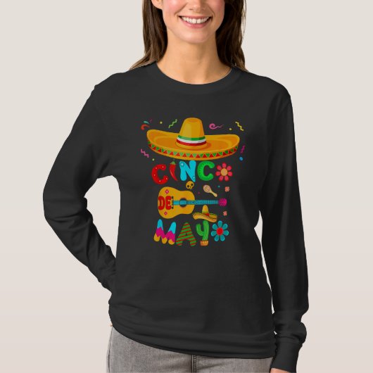 Cinco De Mayo Mexican Guitar Cactus for Men Women T-Shirt (Vorderseite)