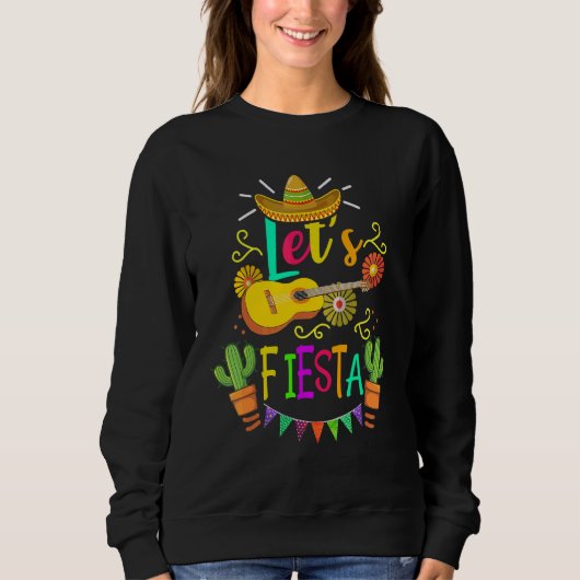 Cinco De Mayo Mexican Guitar Cactus Sweatshirt (Vorderseite)