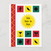 Cinco de mayo Mexican inspiriert farbenfrohe Postk Postkarte (Vorderseite)