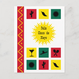 Cinco de mayo Mexican inspiriert farbenfrohe Postk Postkarte