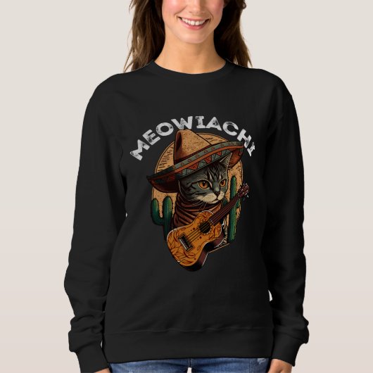 Cinco de Mayo Mexican Kitten Meowiachi Cat Sweatshirt (Vorderseite)