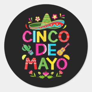 Cinco De Mayo Mexican Taco Funny 5 De Mayo Lasse W Runder Aufkleber