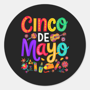 Cinco De Mayo Mexican Taco Funny 5 De Mayo Lasse W Runder Aufkleber