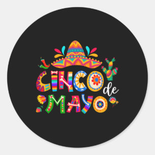 Cinco De Mayo Mexikanische Fiesta 5 De Mayo Männer Runder Aufkleber