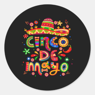 Cinco De Mayo Mexikanische Fiesta Feiern 5 De Mayo Runder Aufkleber