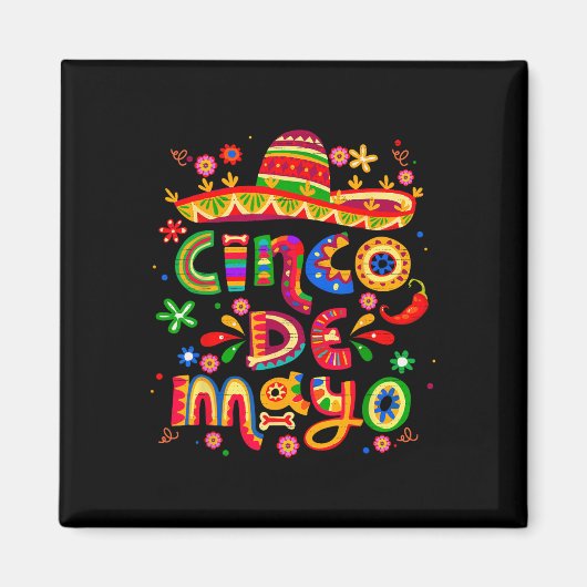 Cinco De Mayo Mexikanische Fiesta Feiern Sie 5 De Magnet (Vorne)