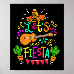 Cinco De Mayo Mexikanische Gitarre Kaktus Für Männ Poster