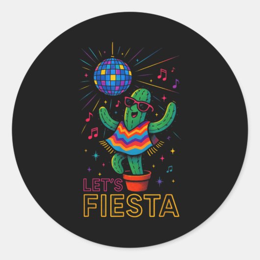 Cinco de Mayo mexikanische Kaktus-Party lustig las Runder Aufkleber (Vorderseite)