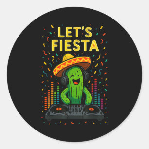 Cinco de Mayo mexikanische Kaktus-Party lustig las Runder Aufkleber