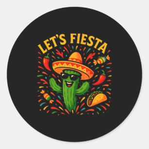 Cinco de Mayo mexikanische Kaktus-Party lustig las Runder Aufkleber