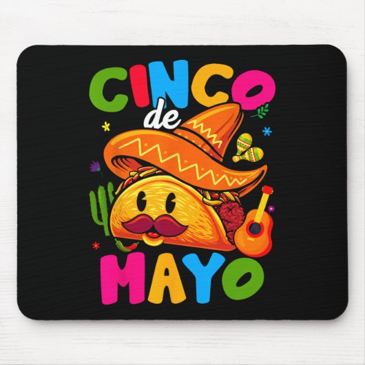 Cinco De Mayo-Mexikanische Party Lasst Fiesta Squa Mousepad (Vorne)