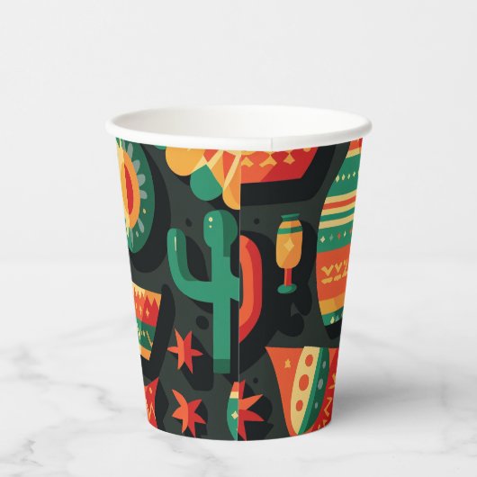 Cinco de Mayo. Mexikanischer heller Cartoon Pappbecher (Rechts)