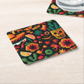 Cinco de Mayo. Mexikanischer heller Cartoon Rechteckiger Pappuntersetzer (angewinkelt)