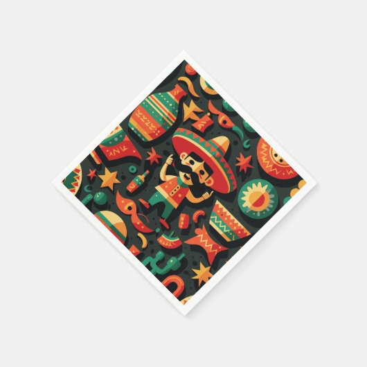 Cinco de Mayo. Mexikanischer heller Cartoon Serviette (Ecke)