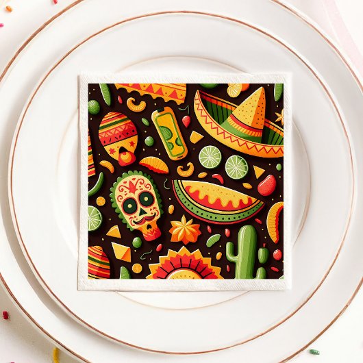 Cinco de Mayo. Mexikanischer heller Cartoon Serviette