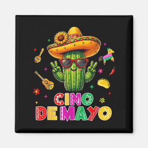 Cinco de mayo mexikanischer Kaktus lustig lasst un Magnet