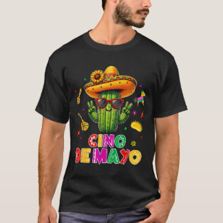 Cinco de Mayo mexikanischer Kaktus lustig lasst un T-Shirt