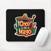 Cinco De Mayo Mexikanischer Kaktus Sombrero Gitarr Mousepad (Mit Mouse)