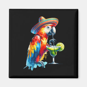 Cinco De Mayo Mexikanischer Sombrero Papagei Trink Magnet