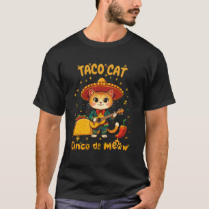 Cinco de Mayo mexikanischer Stil mit Taco Cat's Ci T-Shirt