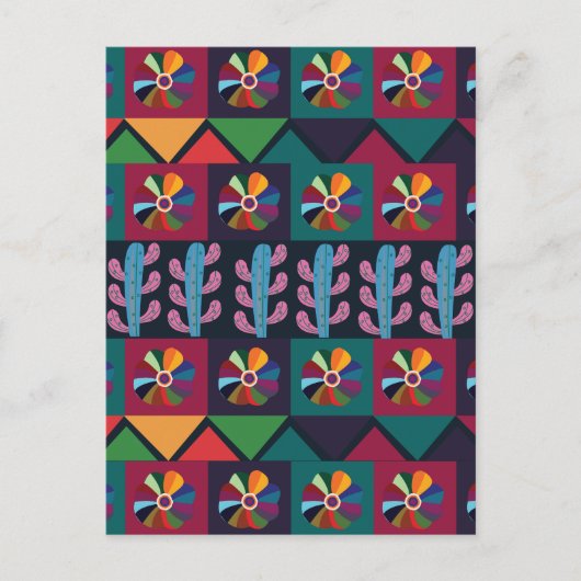 Cinco De Mayo Mexikanisches Kunstmuster Postkarte (Vorderseite)