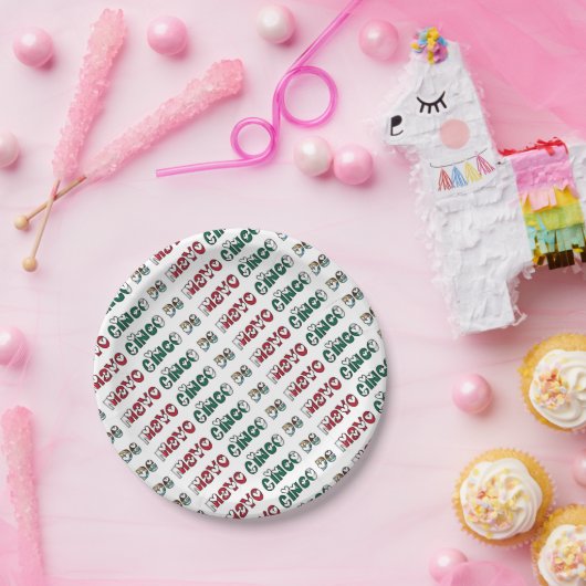 Cinco de Mayo Mexiko - Farbtypografie der mexikani Pappteller (Party)