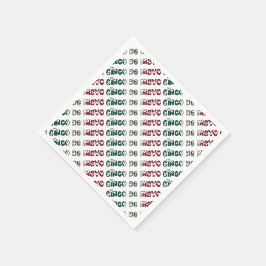 Cinco de Mayo Mexiko - Farbtypografie der mexikani Serviette (Ecke)