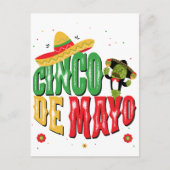 Cinco De Mayo mit Hat Cactus Funny Cinco De Mayo Postkarte (Vorderseite)