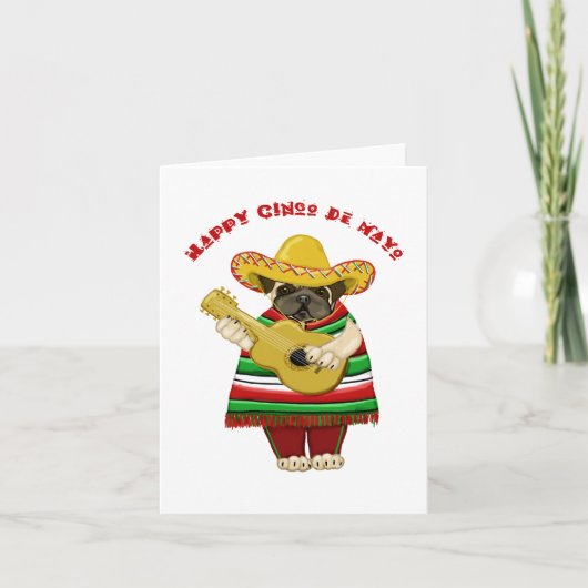 Cinco de Mayo Mops Cards Karte (Vorderseite)