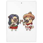 Cinco De Mayo Mops Clipboard Klemmbrett (Rückseite)