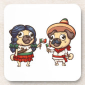 Cinco De Mayo Mops Cork-Backed Untersetzer (Vorderseite)