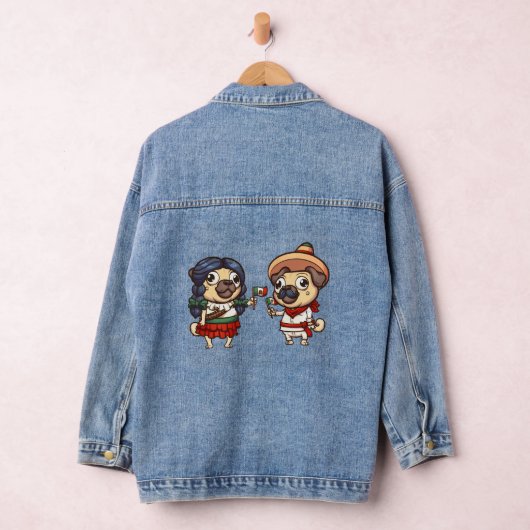 Cinco De Mayo Mops Denim Jacket Jeansjacke (Hangar)
