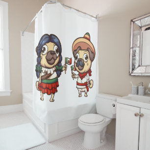 Cinco De Mayo Mops Duschvorhang