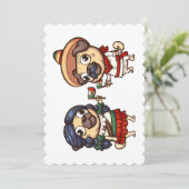Cinco De Mayo Mops Flat Greeting Card Einladung (Stehend Vorderseite)