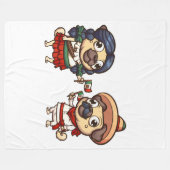 Cinco De Mayo Mops Fleece Blanket (Vorderseite (Horizontal))