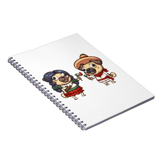 Cinco De Mayo Mops Foto Notizblock (Rechte Seite)