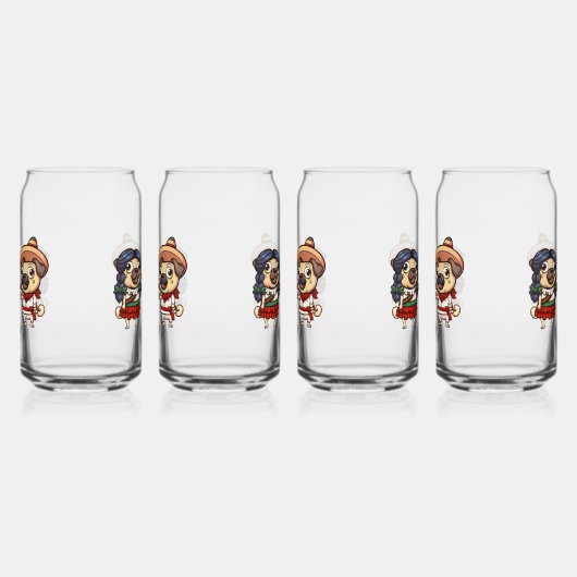 Cinco De Mayo Mops Glasses Dosenglas (Rechts)
