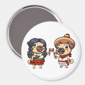 Cinco De Mayo Mops Magnet (Vorderseite/Rückseite)