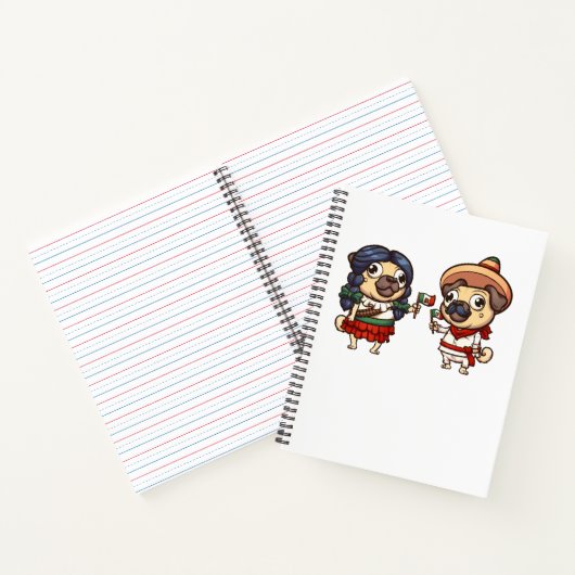 Cinco De Mayo Mops Notebook Notizblock (Innenseite)