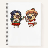 Cinco De Mayo Mops Notebook Notizblock (Vorderseite)