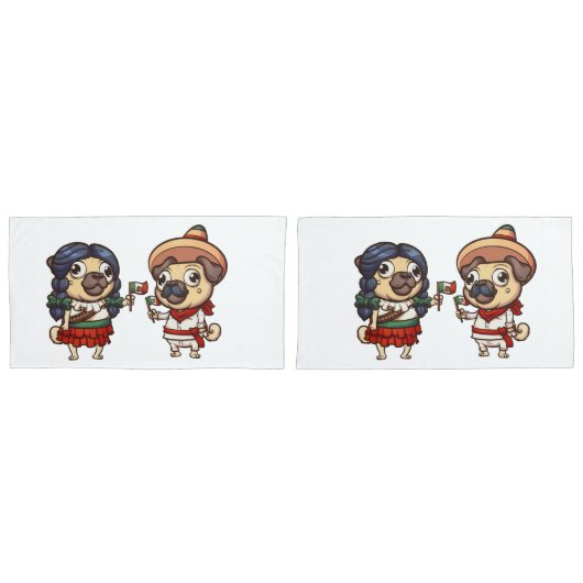 Cinco De Mayo Mops Pillowcases Kissenbezug (Vorderseite-Set)