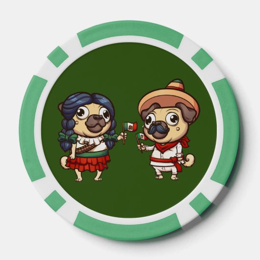 Cinco De Mayo Mops Poker Chips (Rückseite)